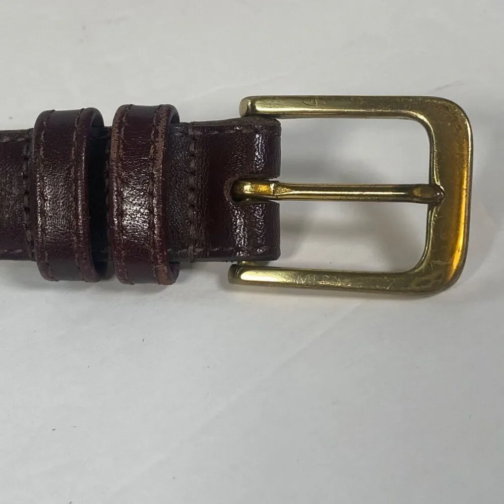 Coach Burgundy Leather Belt – Style 5700 – Size 38 / 95 cm – Solid Brass Buckle